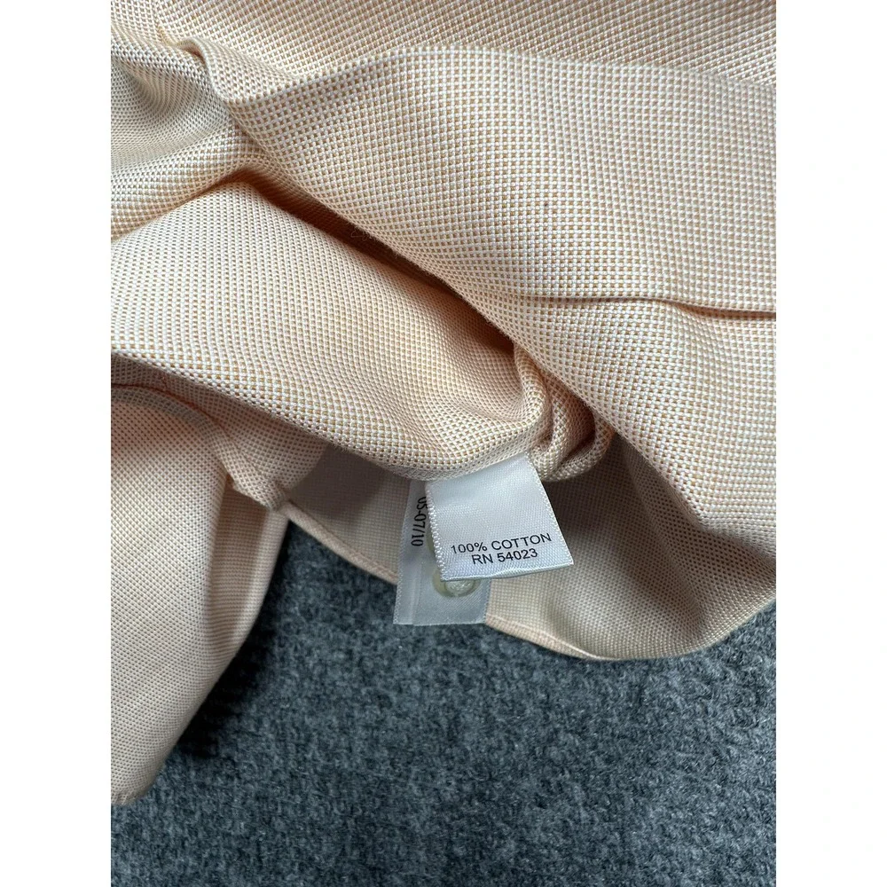 Banana Republic Dress‎ Shirt Mens 16.5 Pink Non Iron Slim Fit Long Sleeve Check